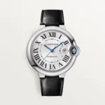 ساعت مچی کارتیه بالون بلو | Cartier Ballon Bleu | نقره‌ای-مشکی صفحه سفید مستر کوالیتی