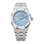 ساعت مچی اودمار پیگه رویال اوک | Audemars Piguet Royal Oak | نقره‌ای صفحه آبی آسمانی رپلیکا ایتالیا