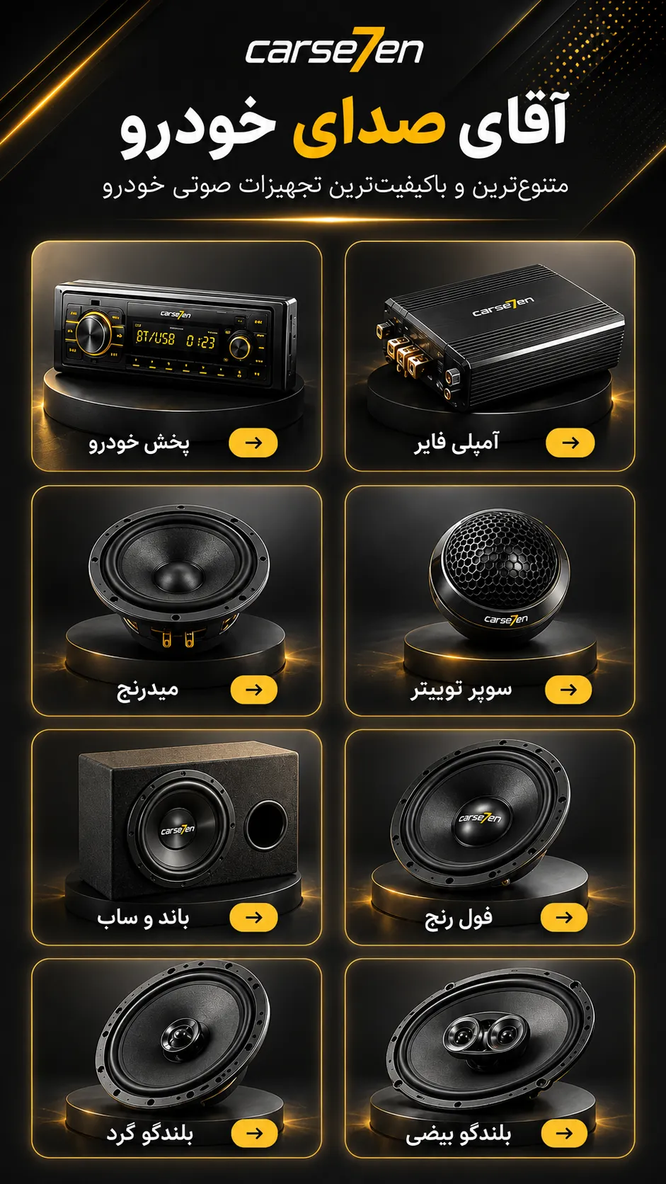 دسته بندی سیستم صوتی خودرو کارسون