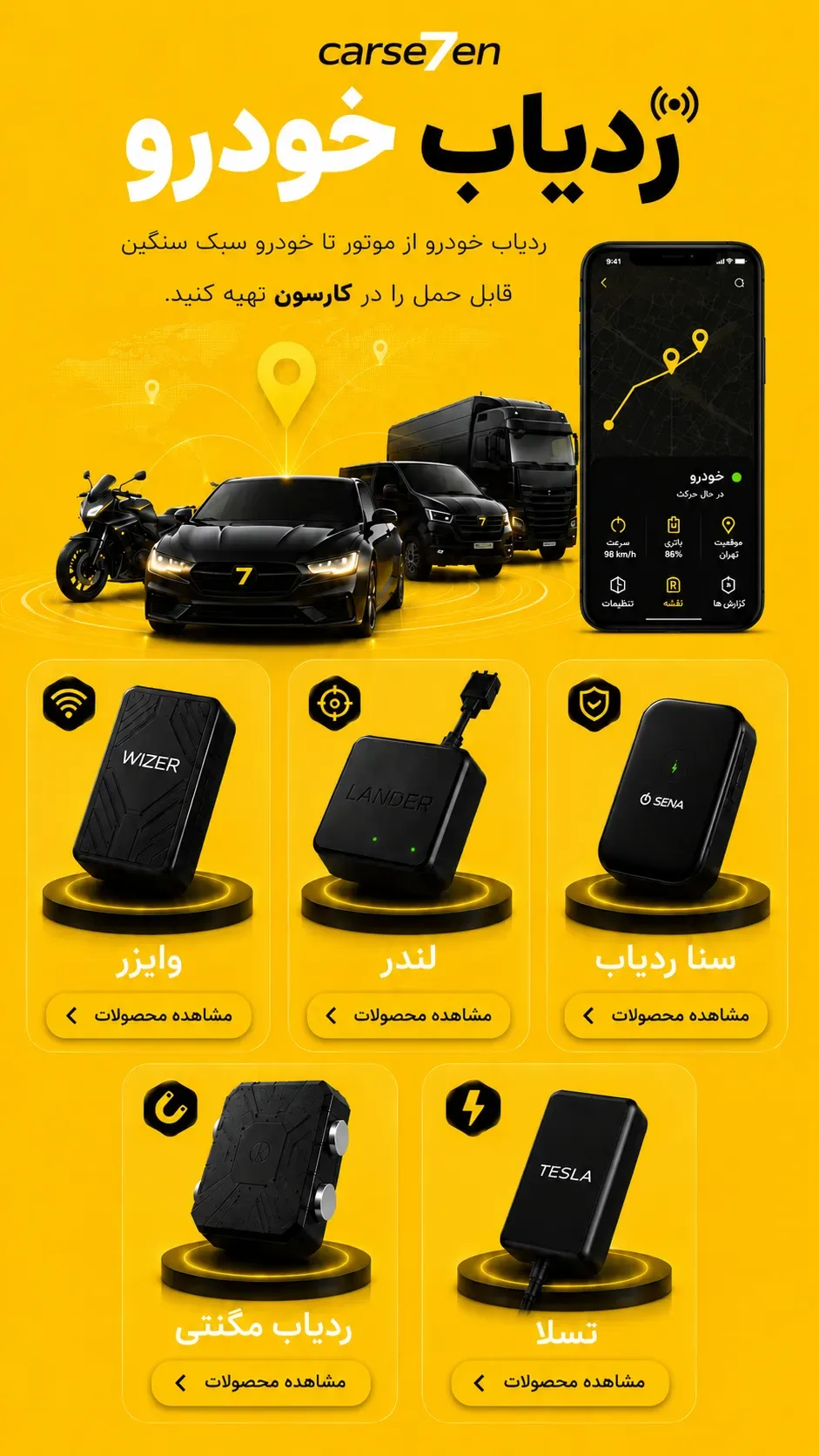 انواع ردیاب خودرو کارسون